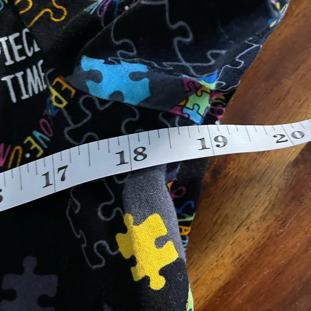 Cherokee Autism Awareness Puzzle Print scrub Top - Picture 5 of 6
